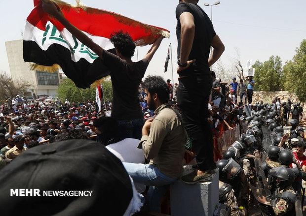 با کسانی که در اعتراضات عراق دست به خشونت می زنند برخورد می گردد
