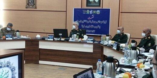 عکس ، حضور متفاوت سرلشکر باقری در یک جلسه ، حضور فرماندهان عکس ، حضور متفاوت سرلشکر باقری در یک جلسه ، حضور فرماندهان نظامی با ماسک در جلسه