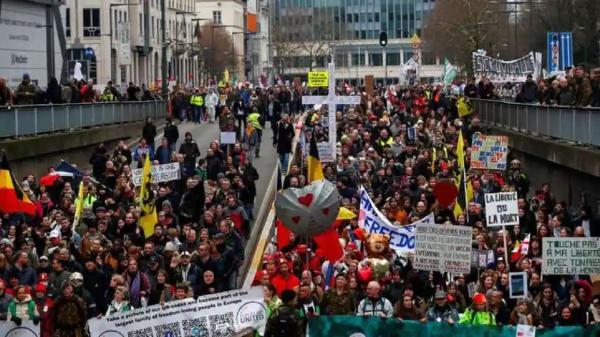 معترضان کرونایی بلژیک خواستار استعفای دولت شدند