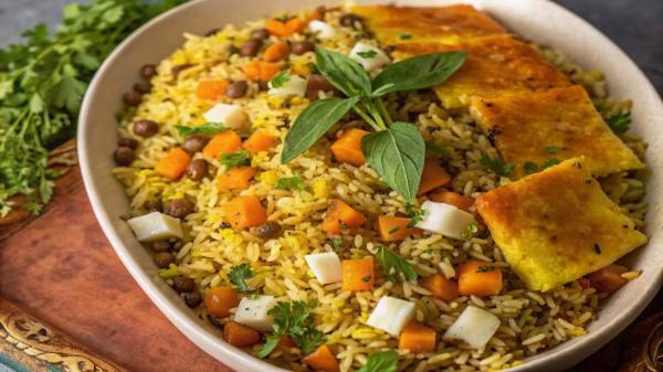 طرز تهیه شلغم پلو خوشمزه و مقوی با سبزیجات و عدس